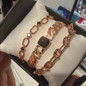 ROSE GOLD Black Onyx PULLEY bracelet!